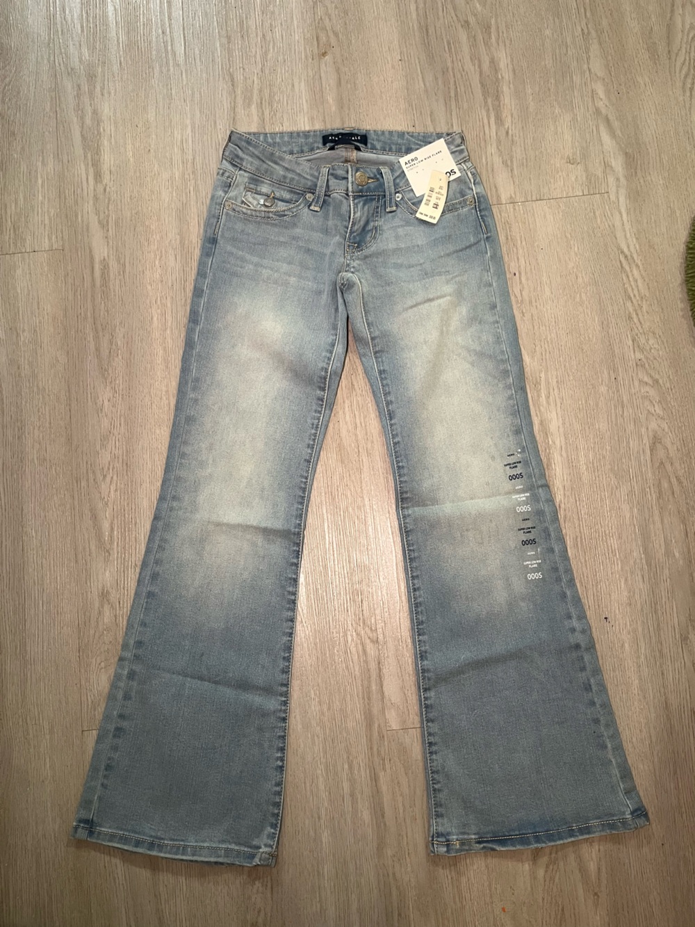 NWT Aeropostale Super Low Rise Flare Light Blue Women's Skinny Jeans 000S